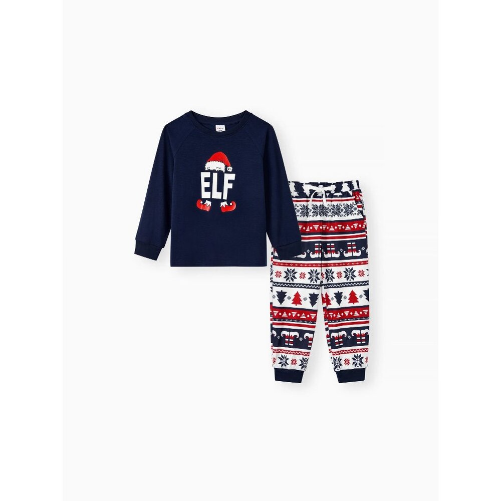 Pat Pat Youth Size 6/7 "What the Elf" PJs Kids 2-Piece Glow in the Dark